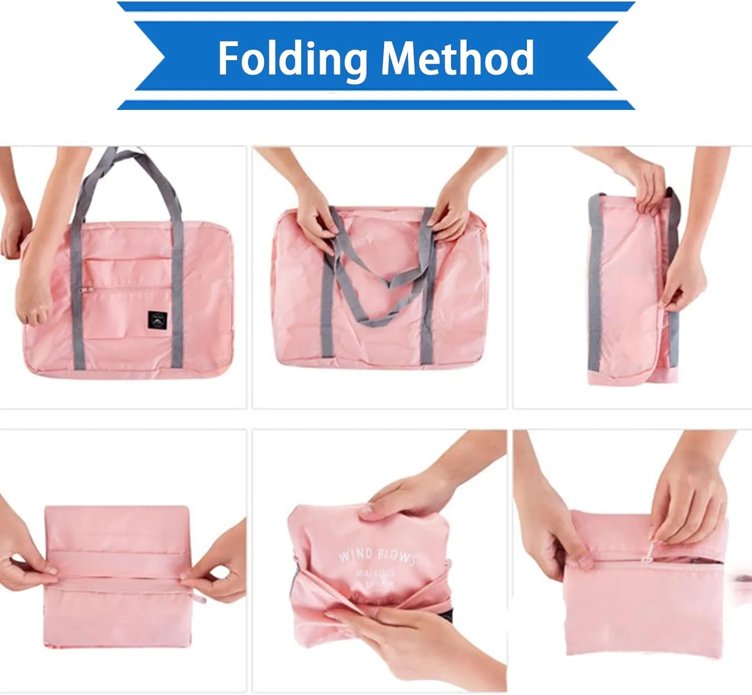 4PCS Foldable Travel Duffel Bag Tote Carry on Luggage Bag Spirit Airlines Personal item Sports Gym Bag Water Resistant Weekender Overnight Bags for Women and Men (Mix Colors)