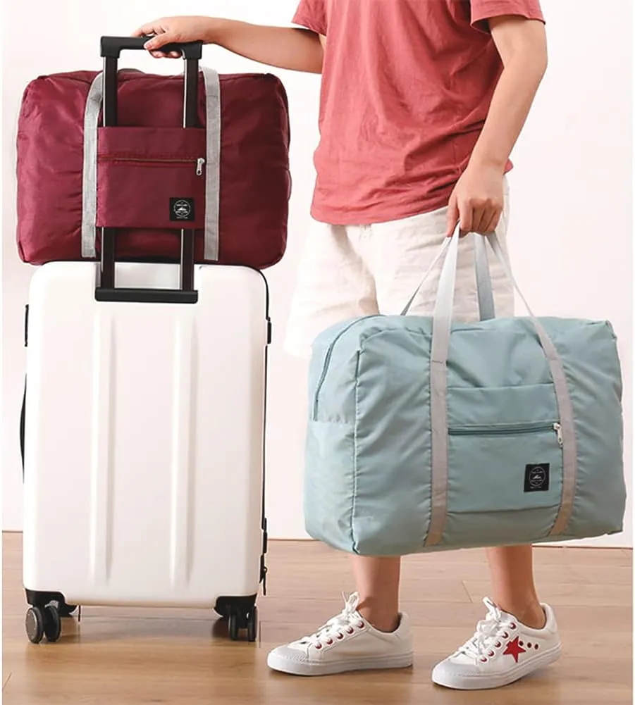 4PCS Foldable Travel Duffel Bag Tote Carry on Luggage Bag Spirit Airlines Personal item Sports Gym Bag Water Resistant Weekender Overnight Bags for Women and Men (Mix Colors)
