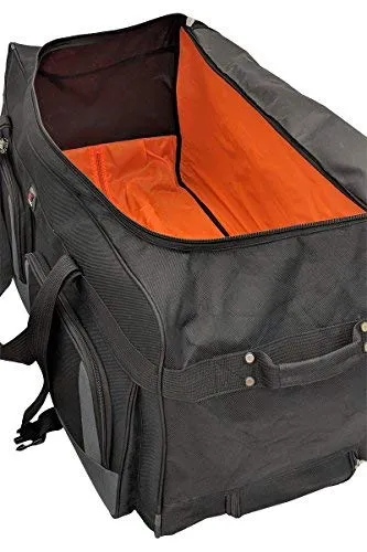 Amaro 36in Rolling Duffel Bag With Wheels | Travel Duffle Luggage Bag | Lightweight Rolling Bag L | Retractable Pull Handle (Black)