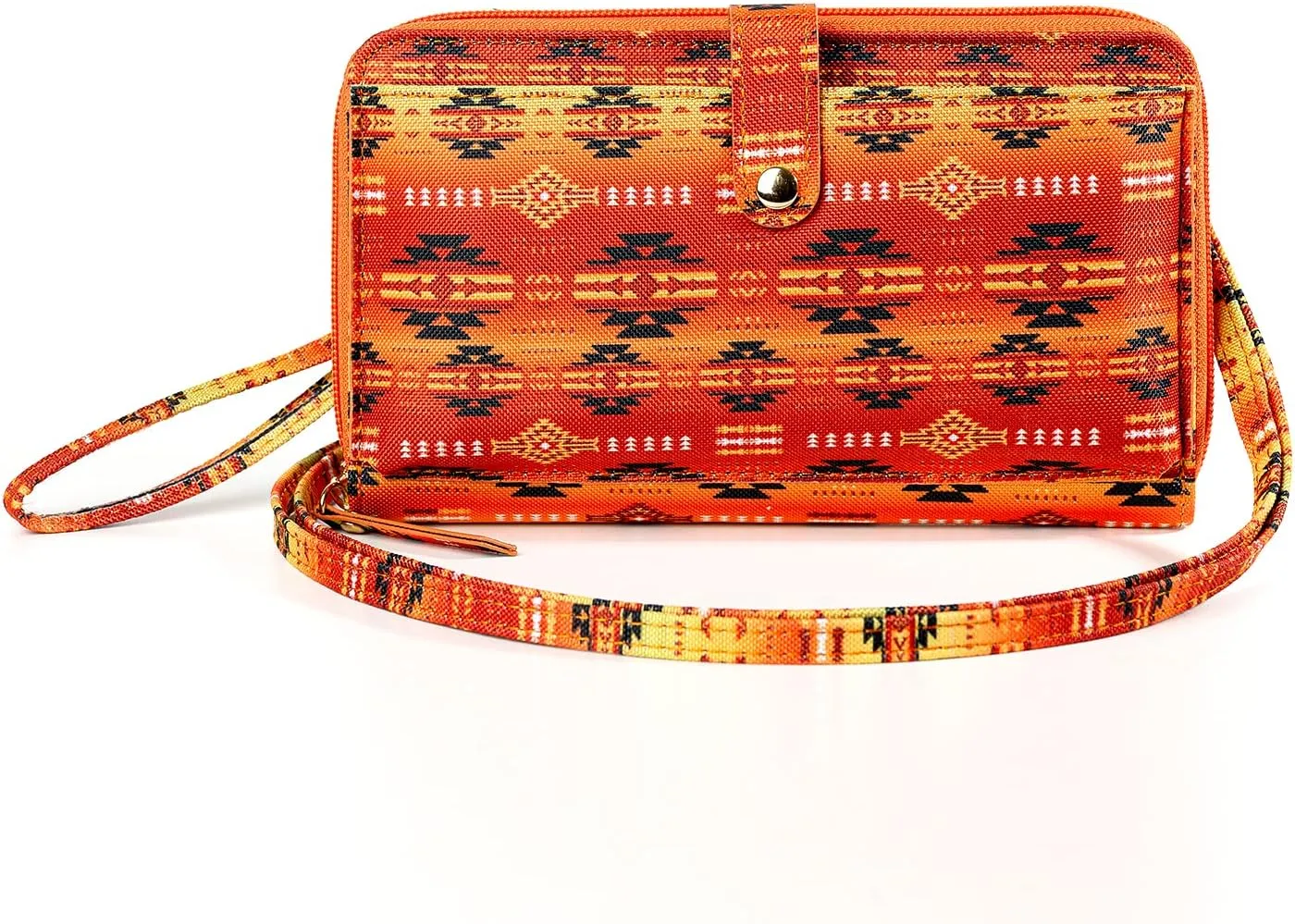 Aztec Print RFID-Blocking Crossbody Bag for Women - Multifunctional Wallet and Phone Purse