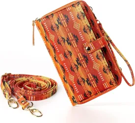 Aztec Print RFID-Blocking Crossbody Bag for Women - Multifunctional Wallet and Phone Purse