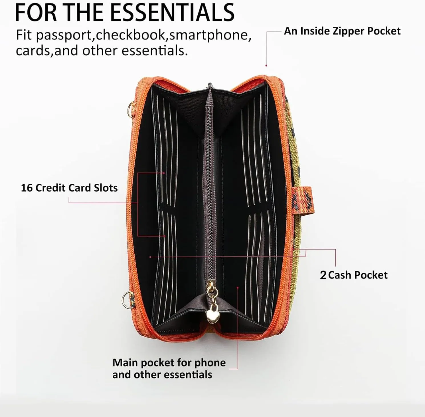 Aztec Print RFID-Blocking Crossbody Bag for Women - Multifunctional Wallet and Phone Purse