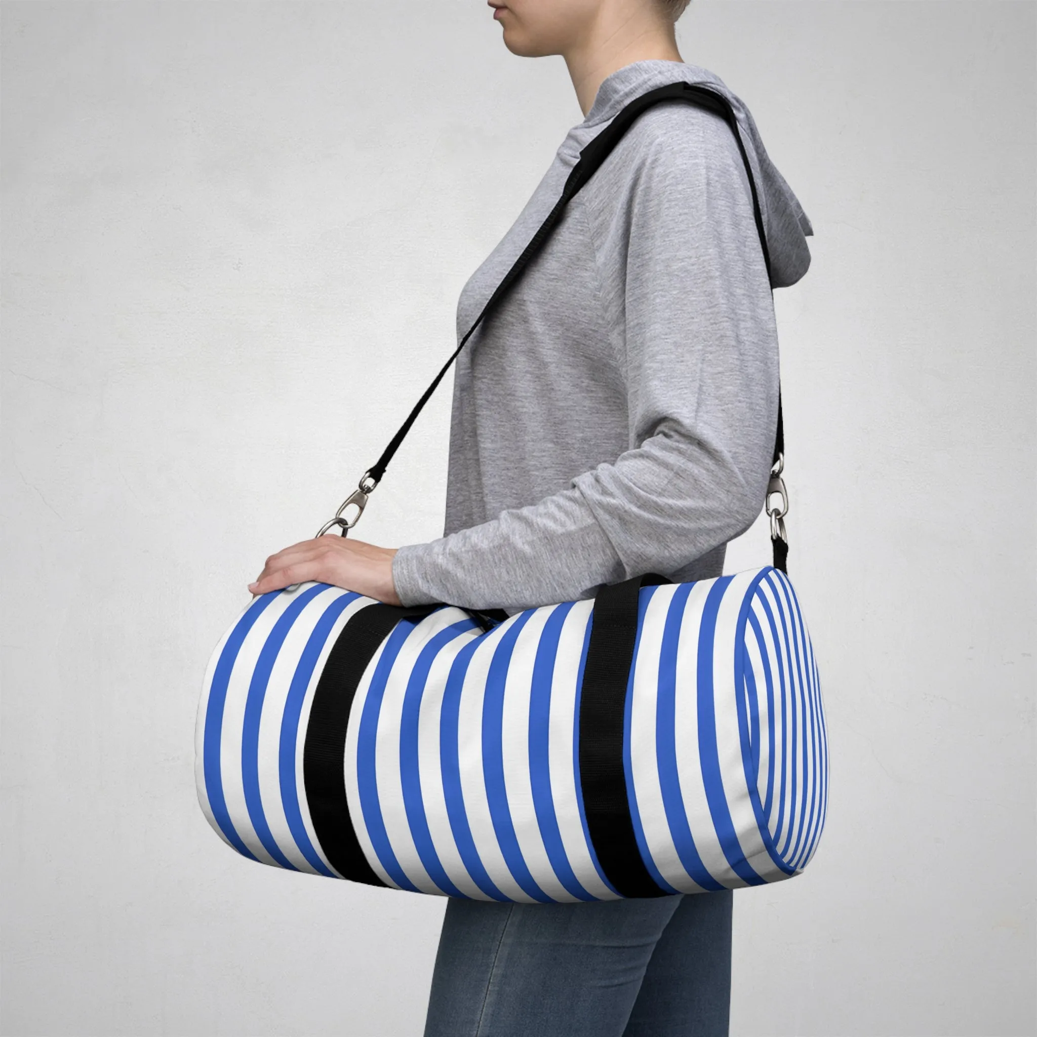 Azure Stripes Duffel Bag
