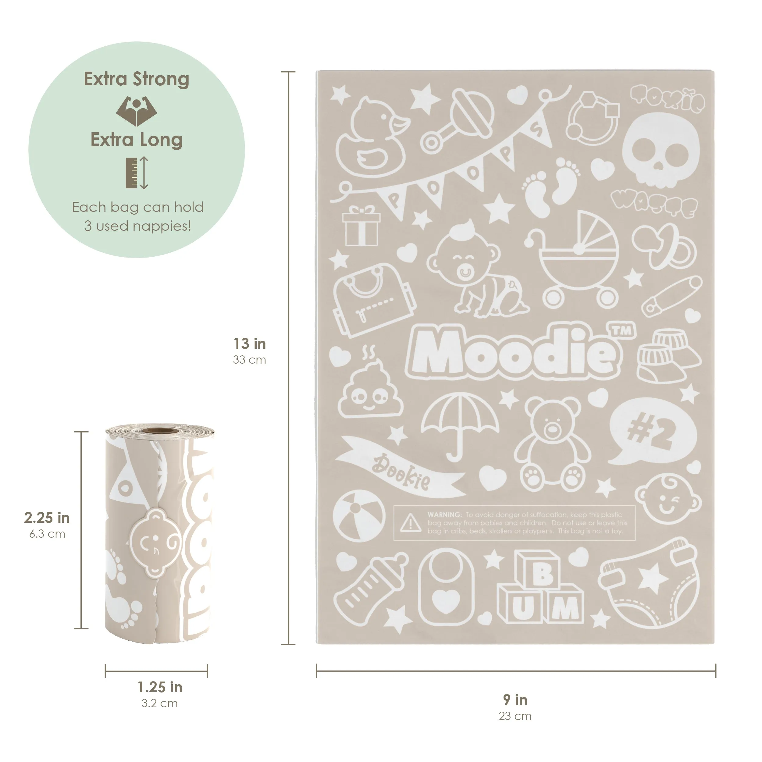 Baby Disposable Diaper Bags | CITRUS TWIST SCENTED - 6 Roll Refill Pack