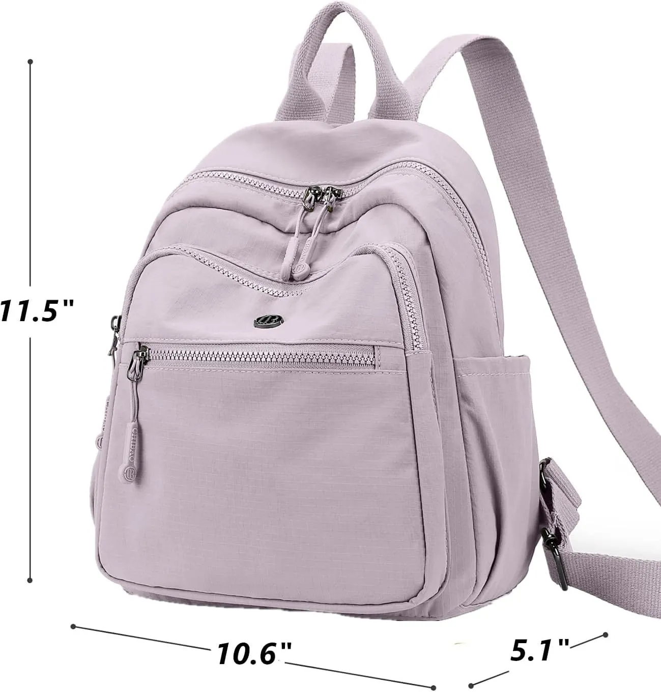 Backpack Purse for Women Ladies Nylon Bag Casual Daypack Travel Shopping Pack (B Style Light Purple)