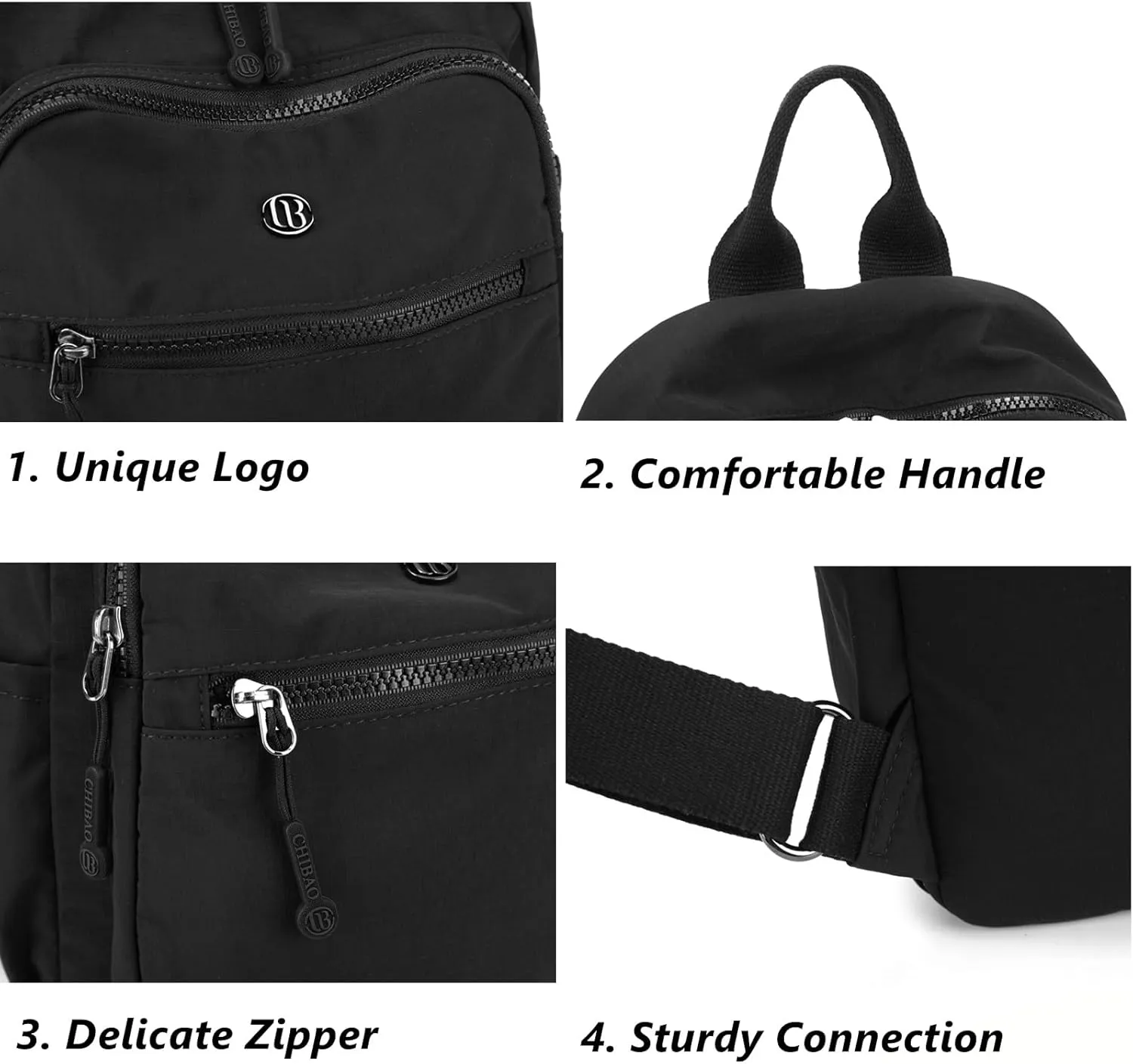 Backpack Purse for Women Ladies Nylon Bag Casual Daypack Travel Shopping Pack (B Style Light Purple)