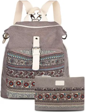 Backpack Purse Women Girls Canvas Backpack/Rucksack Convertible Shoulder bag Casual Daypack