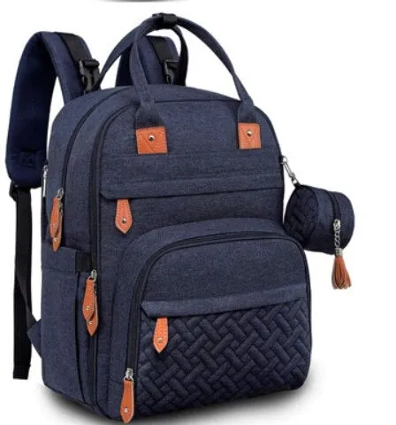 Black Diaper Backpack Multifunction Waterproof Black Diaper Bag Black Diaper Backpack
