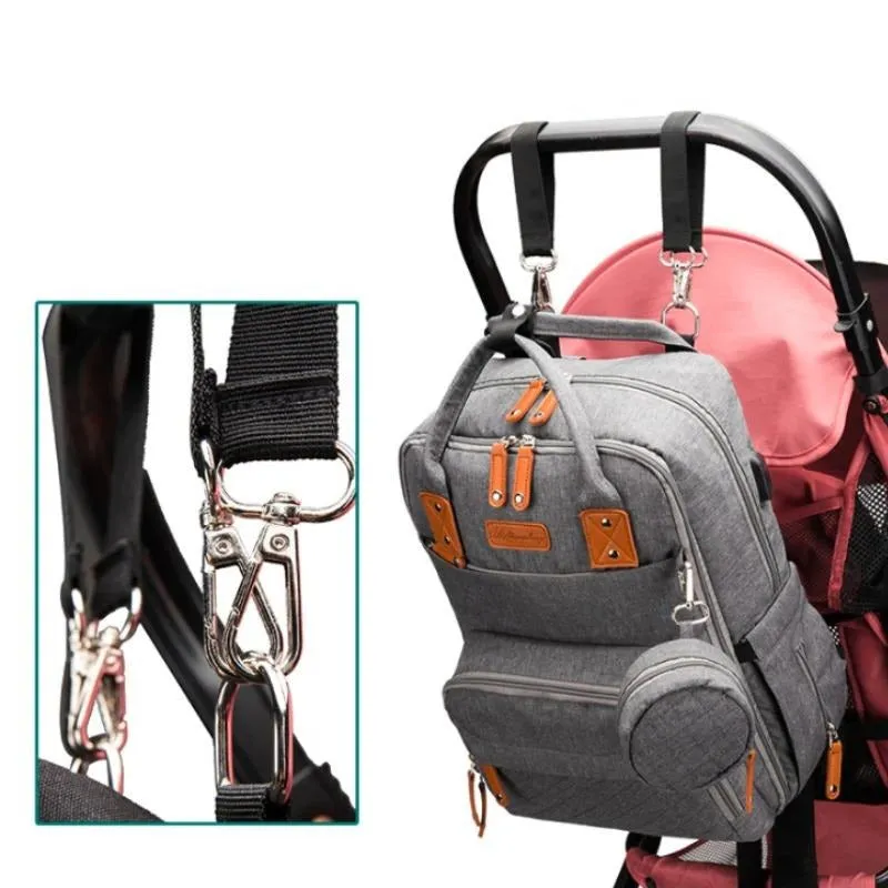 Black Diaper Backpack Multifunction Waterproof Black Diaper Bag Black Diaper Backpack