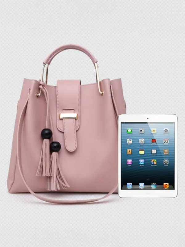 Blue Zone Planet |  Handbag One Shoulder Bucket Ladies Luggage Bag Three-Piece Set