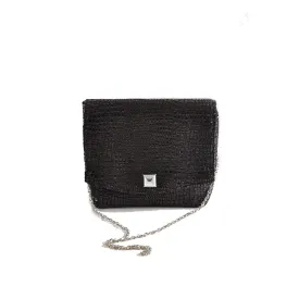 Boa Square Clutch in Black