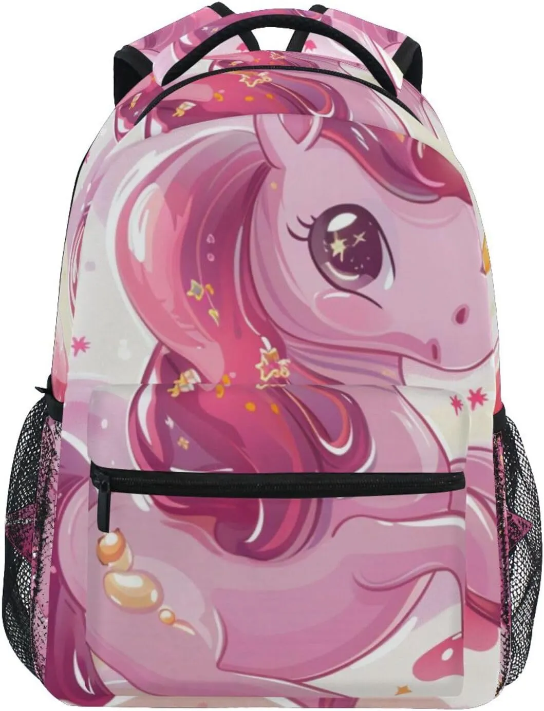 Bolaz Large Backpack Lightweight Shoulder Bag Striped Laptop BagUpgraded Backpack for School Unisex Travel Bag-Jelly Unicorn Print