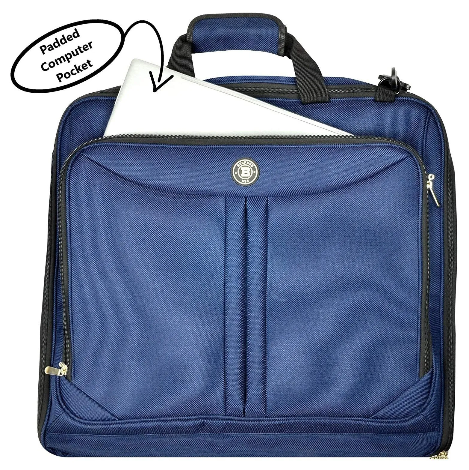 Bolford Travel Garment Bag For Business Trips And Travel With Padded Computer Pocket