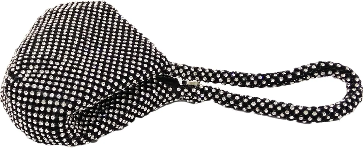 Boutique De FGG Sparkly Rhinestone Clutch Evening Bags for Women Formal Triangle Purse for Party Prom Wedding Handbag,Mini
