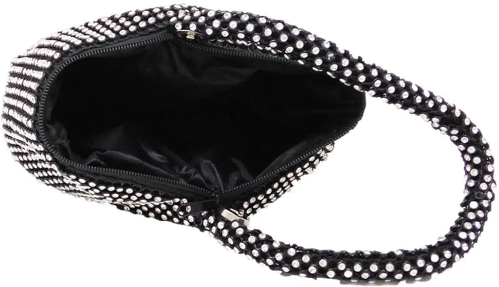Boutique De FGG Sparkly Rhinestone Clutch Evening Bags for Women Formal Triangle Purse for Party Prom Wedding Handbag,Mini
