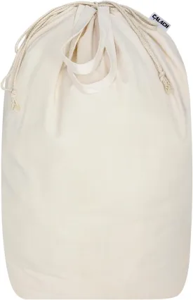 Canvas Laundry Bags with Handles & Drawstring Cotton Laundry Basket Hamper Liner Washable Extra Large Heavy Duty Dirty Clothes Bag with Square Base for Travel College Dorm (Natural,1 Pack)