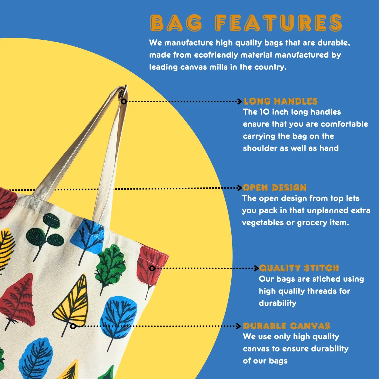 Canvas Shopping Bag - Leaf