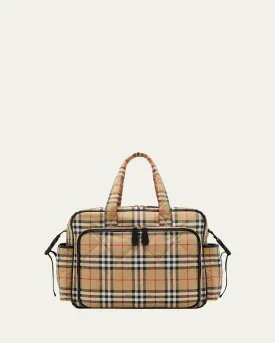 Check-Print Diaper Bag W/ Changing Mat