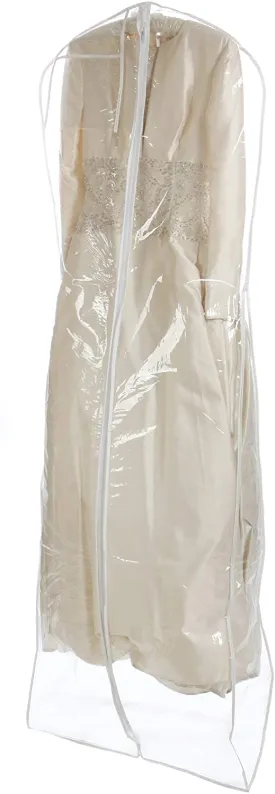 Clear Wedding Dress Bag For Gown Travel and Storage , Rip and Water Resistant