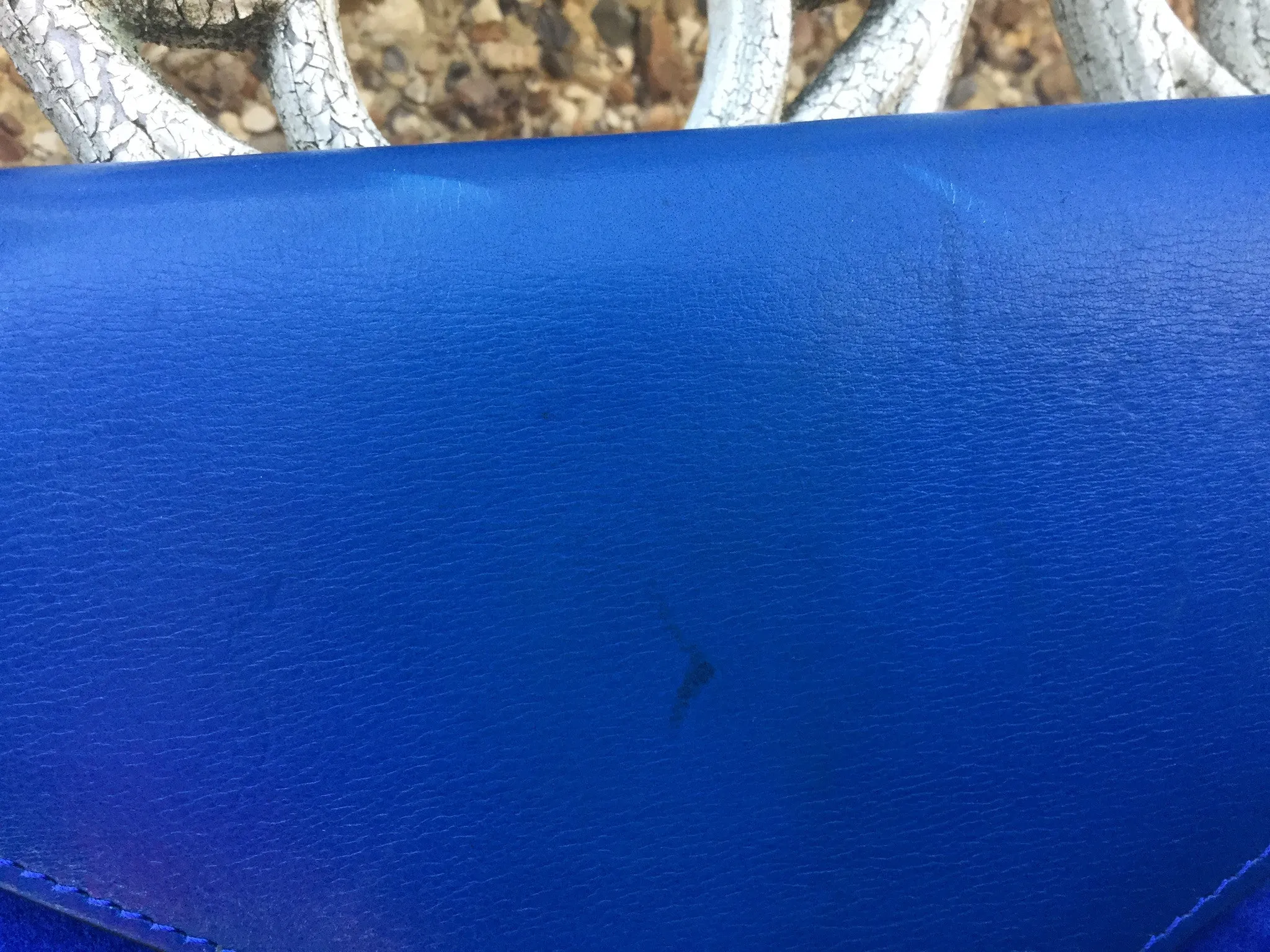 CÉLINE Paris Leather Suede Diamond Clutch Bag Blue Ladies
