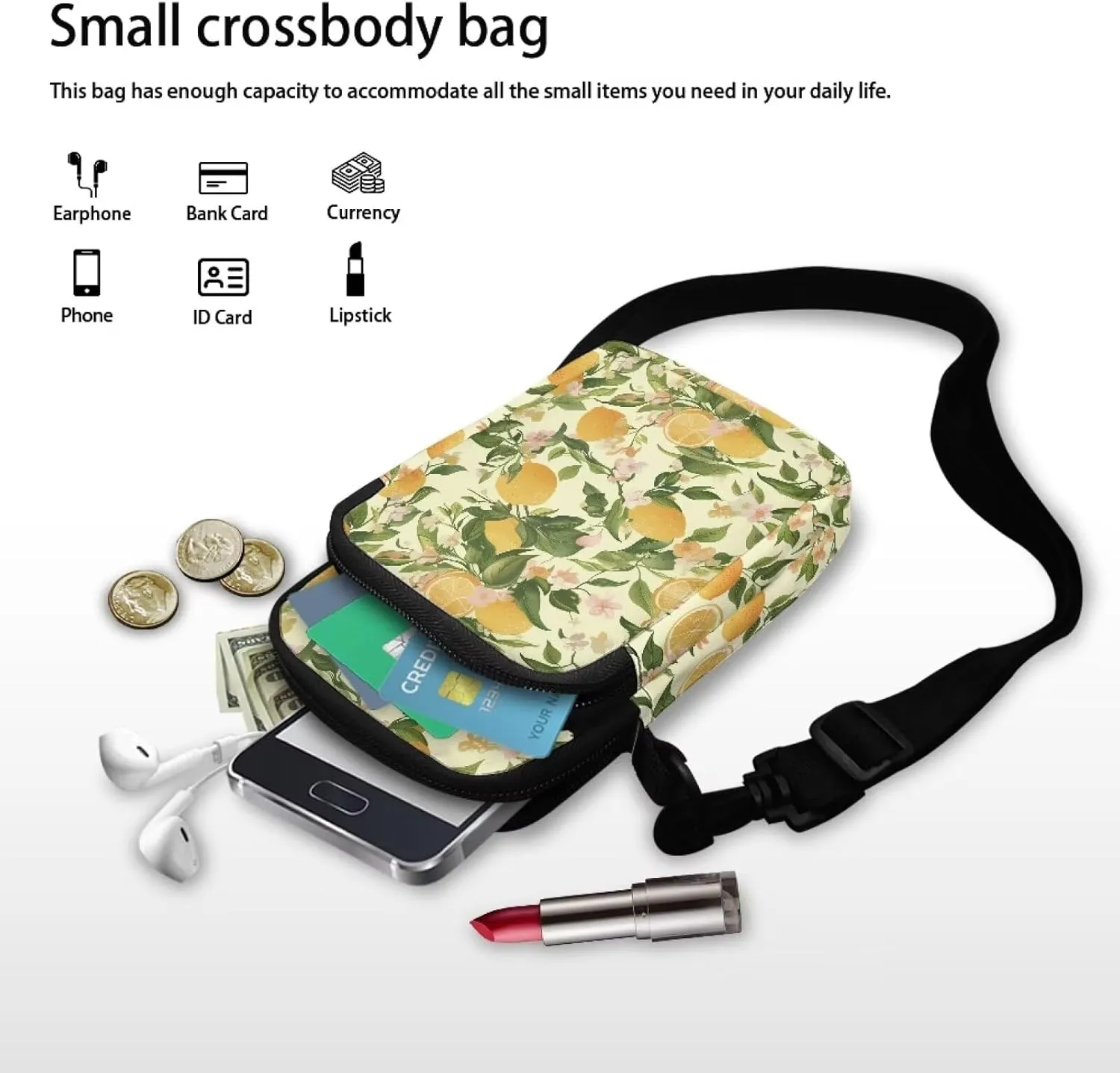 Crossbody Purse Bag for Women Fashion Phone Purses with Crossbody Strap for Hiking Traveling