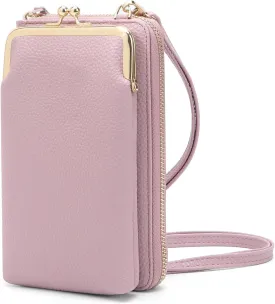 EASTNIGHTS Small Crossbody Phone Bag for Women Cell Phone Purse Wallet Kiss Lock Cute Shoulder Bag with Credit Card Slots