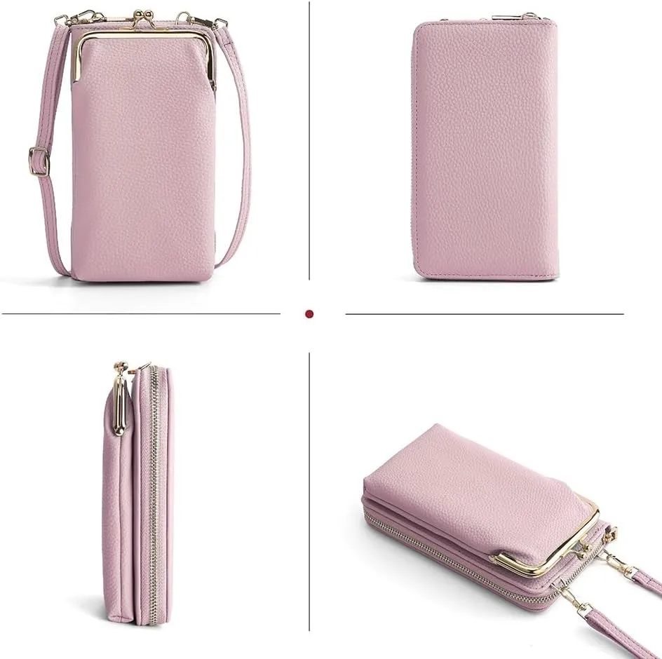 EASTNIGHTS Small Crossbody Phone Bag for Women Cell Phone Purse Wallet Kiss Lock Cute Shoulder Bag with Credit Card Slots