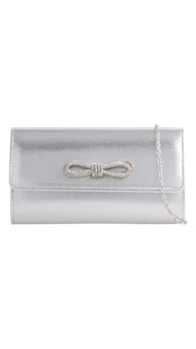 Ellen Clutch- Metallic Silver