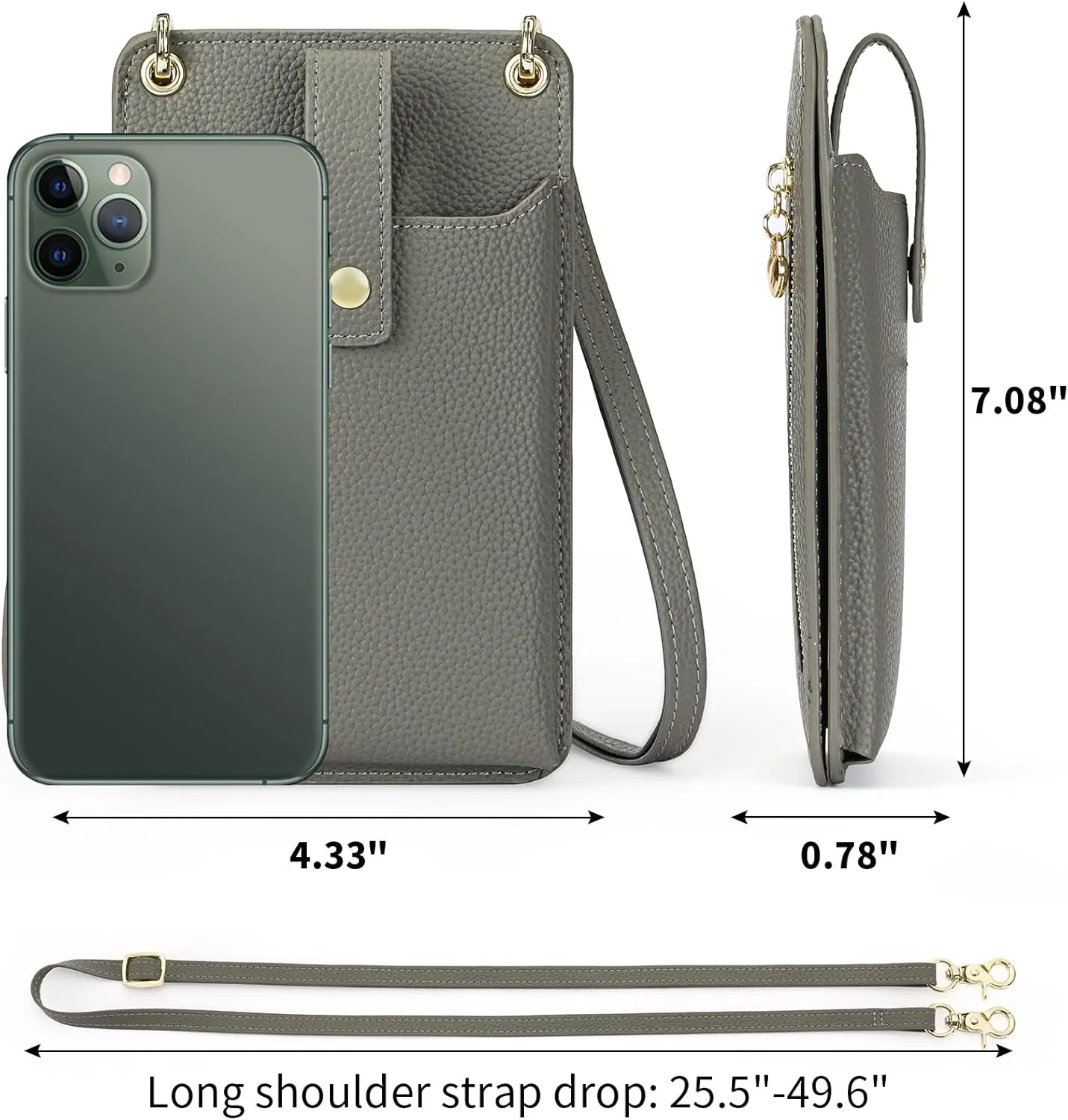 FALAN MULE Small Cell Phone Crossbody Bag Purse for Women, PU Leather Wallet Purse