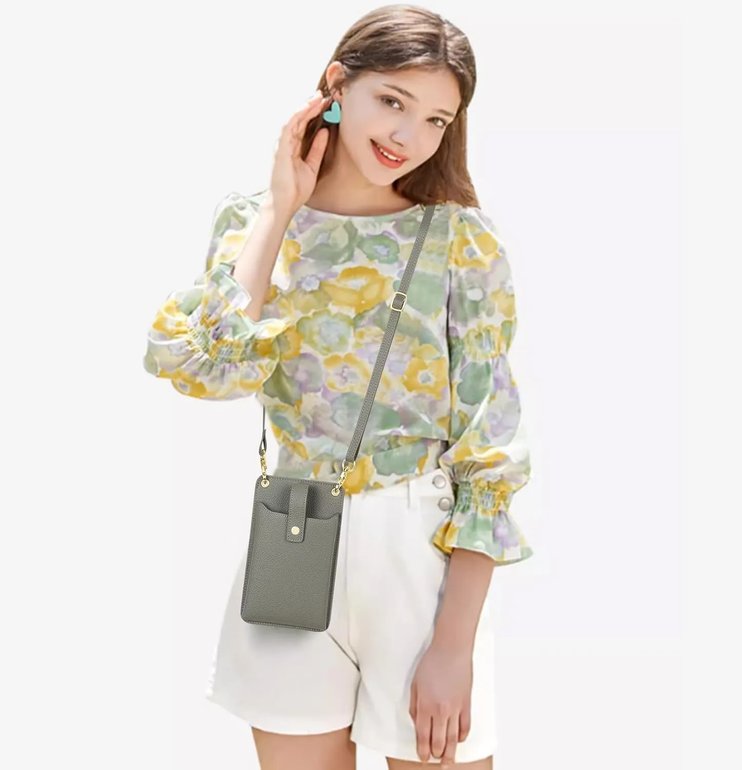 FALAN MULE Small Cell Phone Crossbody Bag Purse for Women, PU Leather Wallet Purse