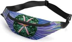 Fanny Pack for Men Women Modern Silk Threads Cloverleaf Filigree Waist Pack Small Belt Bag with Adjustable Strap Waterproof Sling Bag Fashion Crossbody Bag Bum Bag for Travel Hiking Running