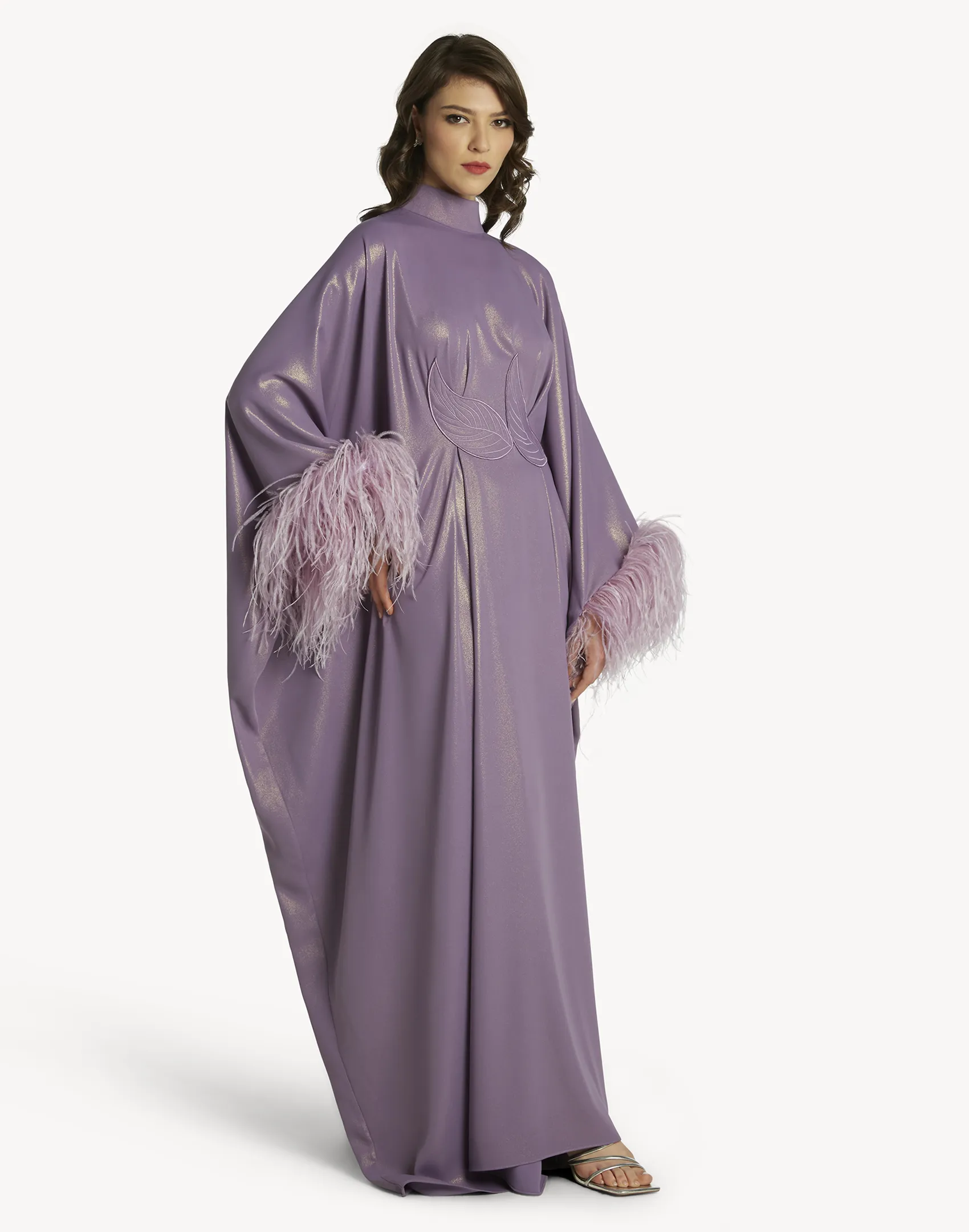 Fatma Feather-Trimmed Kaftan