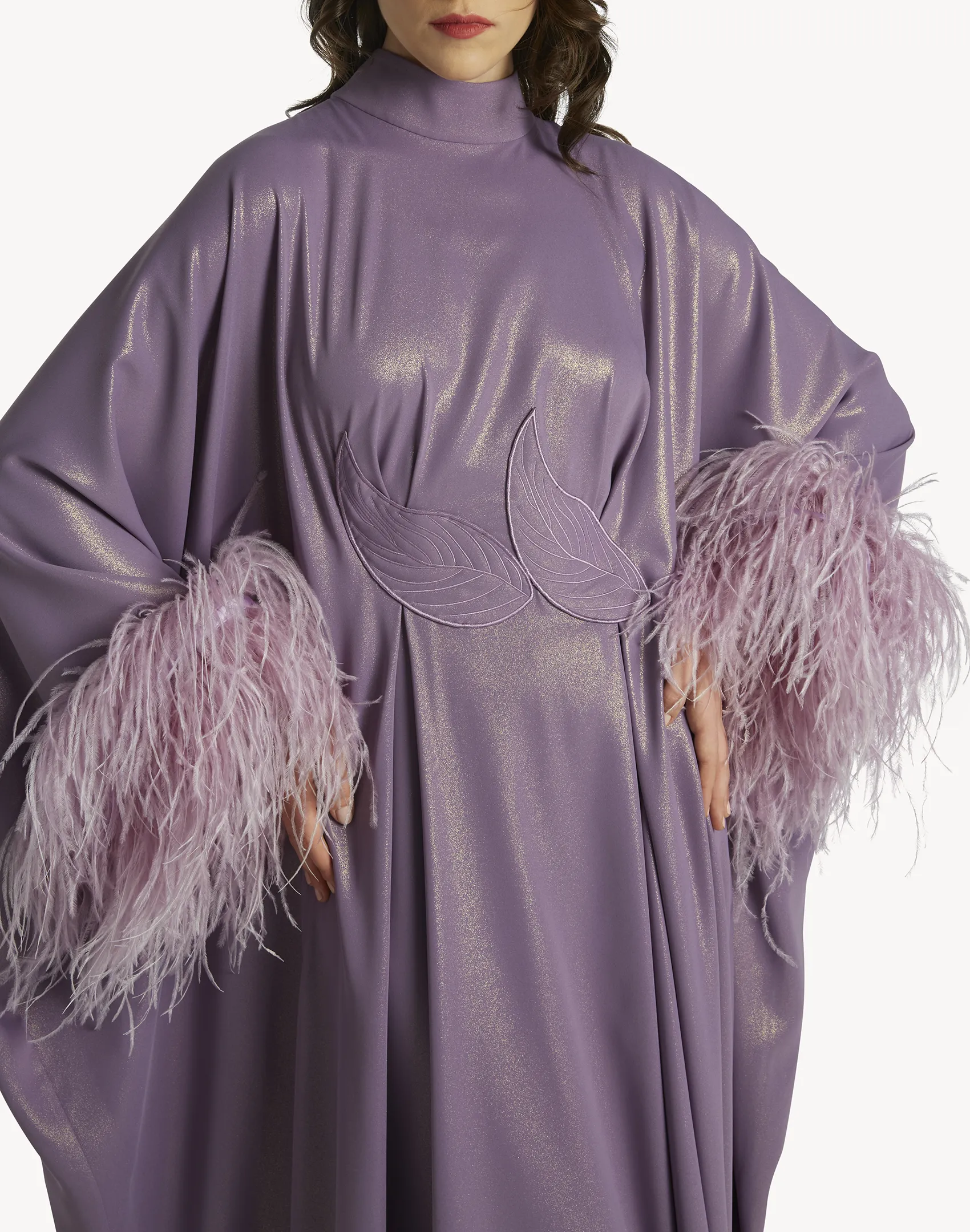 Fatma Feather-Trimmed Kaftan