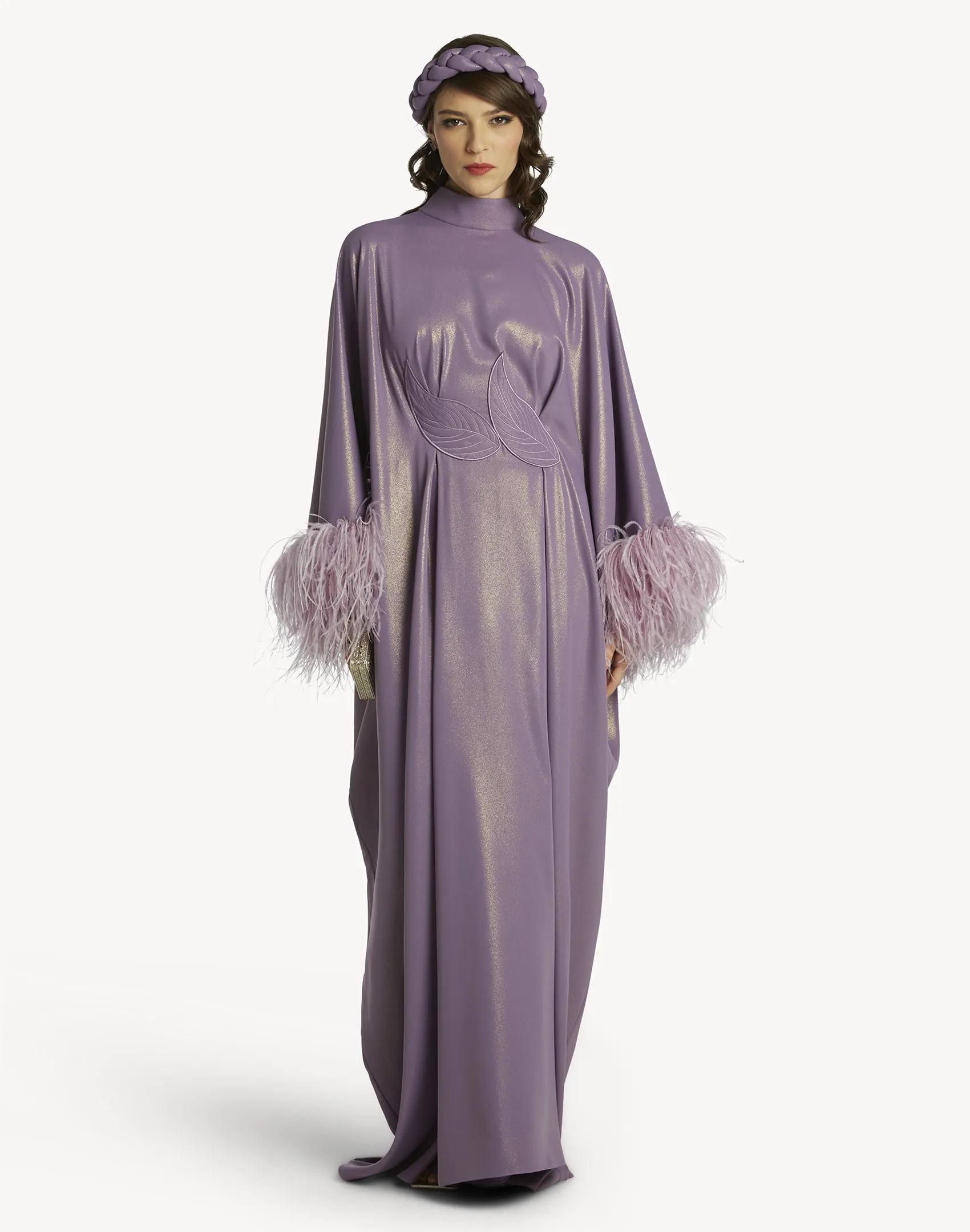 Fatma Feather-Trimmed Kaftan