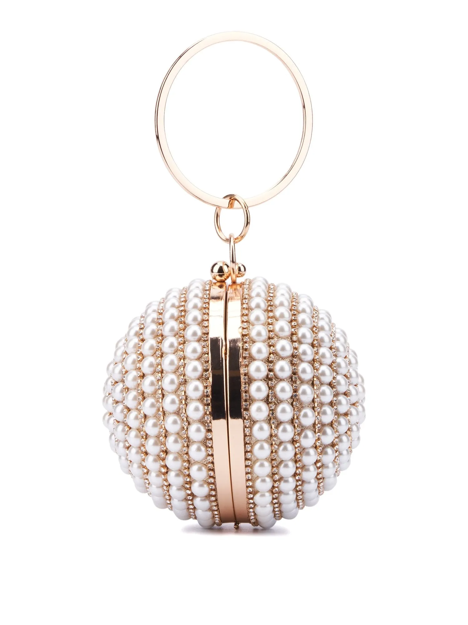 Faux-Pearl Beaded Wristlet