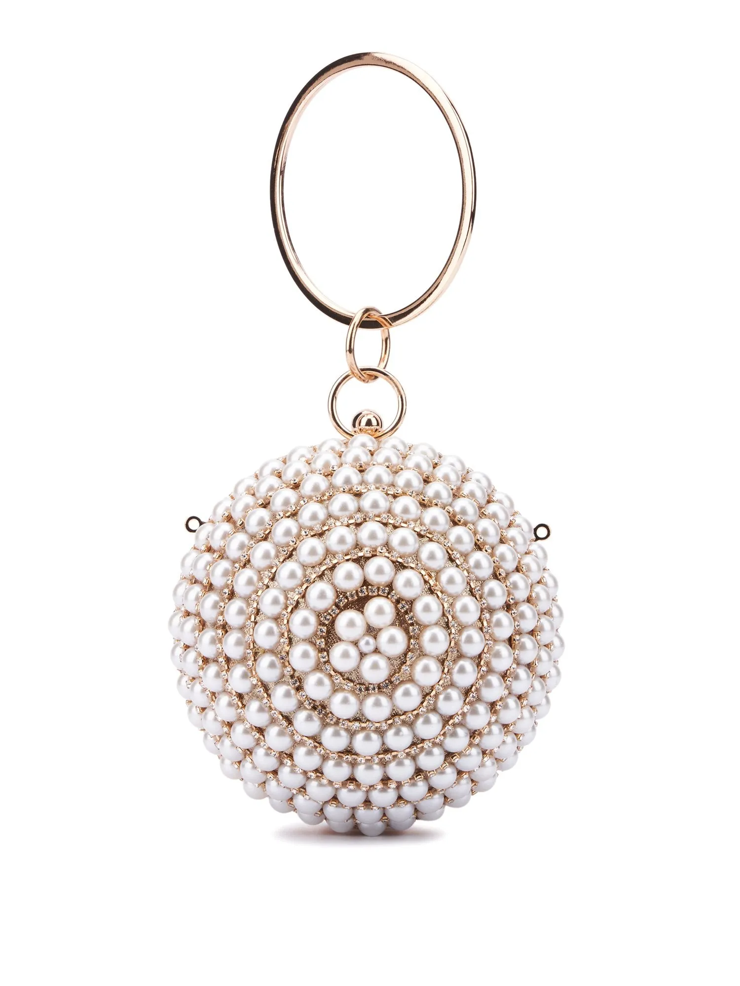 Faux-Pearl Beaded Wristlet