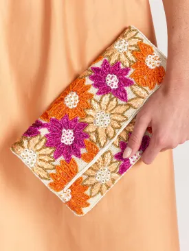 Floral Sequin Bead Clutch