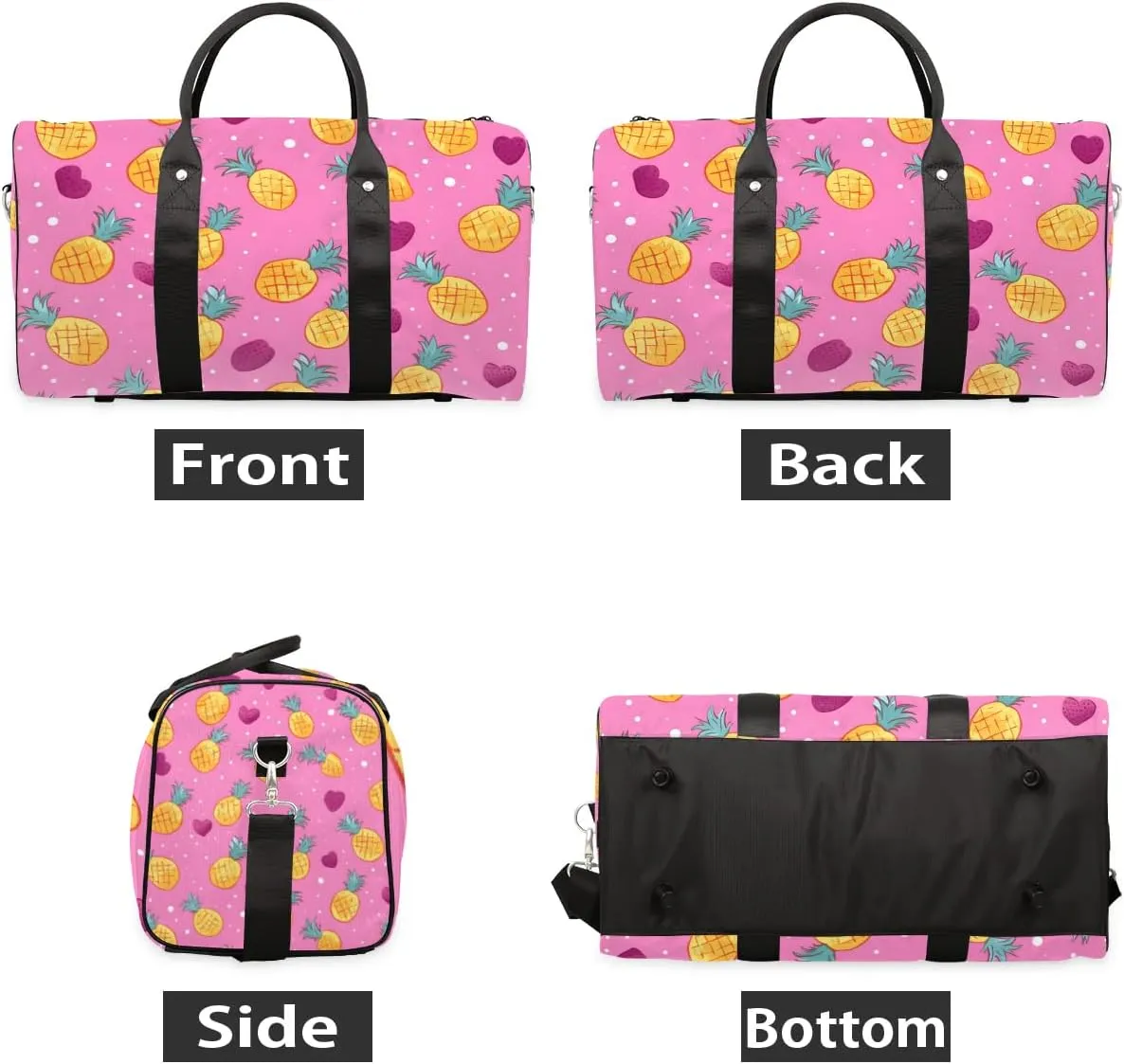 Foldable Travel Bag Little Pineapples Lightweight Carry On Bags for Airplanes Waterproof Travel Duffle Bag For Gym Weekend Overnight