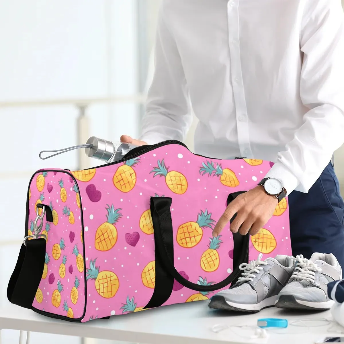 Foldable Travel Bag Little Pineapples Lightweight Carry On Bags for Airplanes Waterproof Travel Duffle Bag For Gym Weekend Overnight