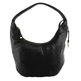 Halston Heritage CX2006L1 Leather Slouchy Shoulder Hobo Bag, Black