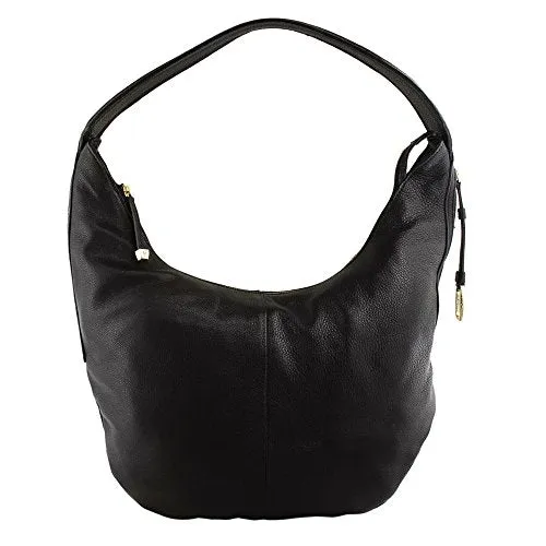 Halston Heritage CX2006L1 Leather Slouchy Shoulder Hobo Bag, Black