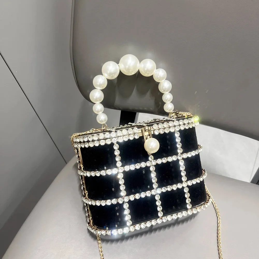 Handle Evening Clutch - Crystal Rhinestone