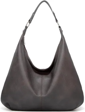 Hobo Bags for Women Soft PU Leather Slouchy Bag Shoulder Purse with Zipper