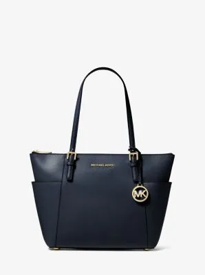 Jet Set Large Crossgrain Leather Top-Zip Tote Bag