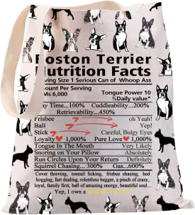 JYTAPP Boston Terrier Dog Tote Bag Boston Terrier Lover Gift Boston Terrier Dog Breed Shoulder Bag Dog Mom Gift