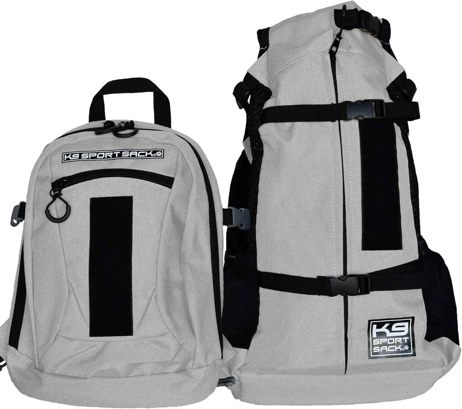 K9 Sport Sack | Dog Carrier Adjustable Backpack (Small, Plus 2 - Light Grey)