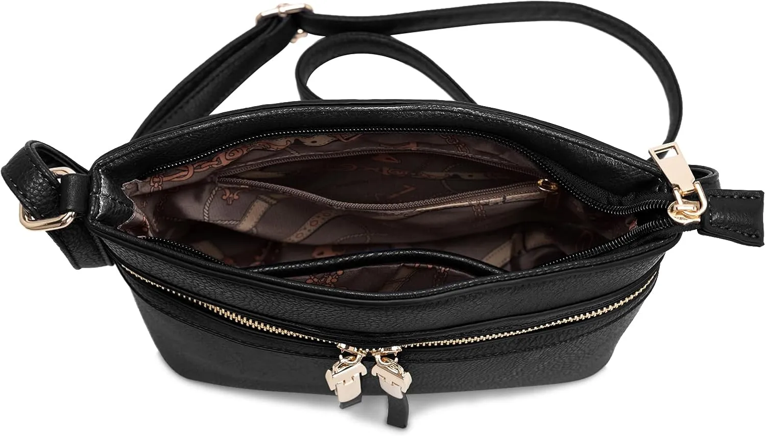 LA TERRE Zipper Pocket Crossbody Bags, Lightweight Medium Crossbody Purses Women's Shoulder Handbags