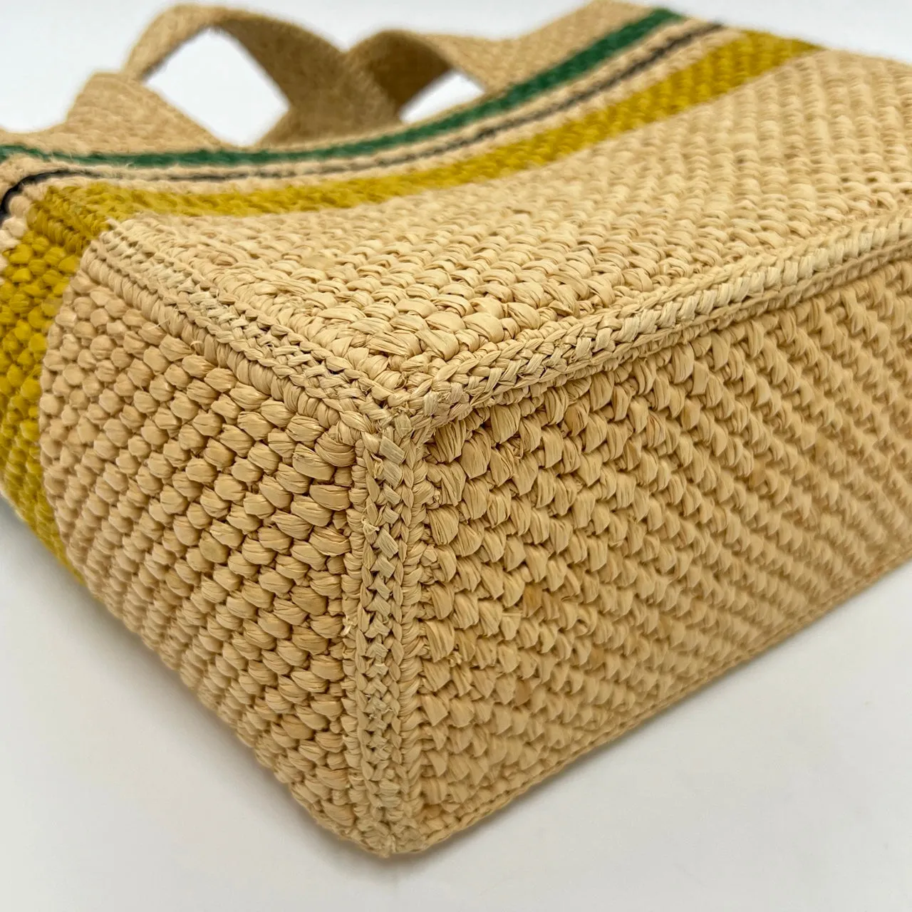 Loewe Tote Bag Raffia Small Natural/Green/Yellow