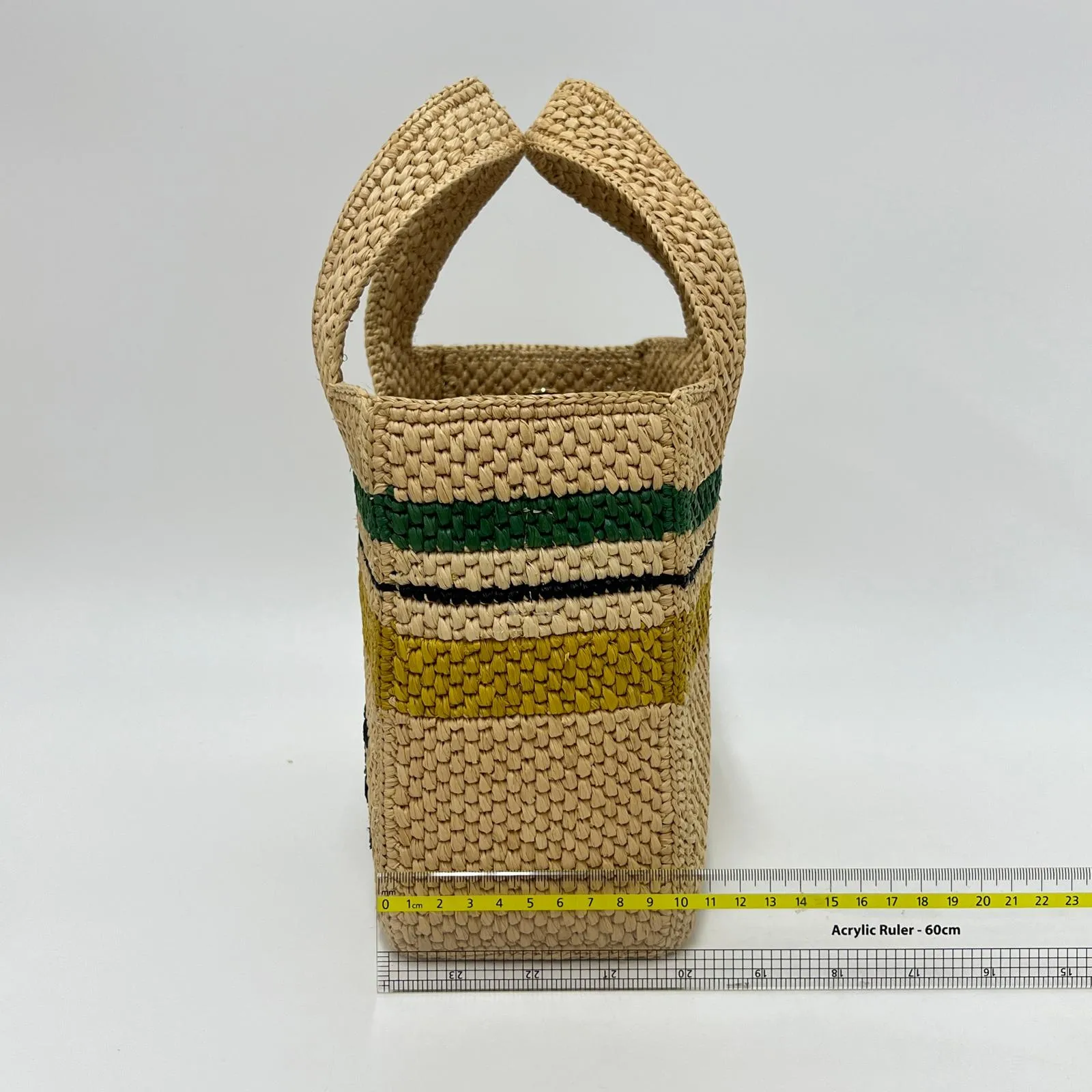 Loewe Tote Bag Raffia Small Natural/Green/Yellow