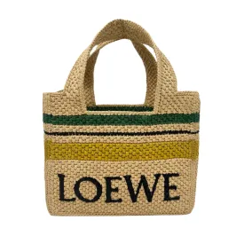 Loewe Tote Bag Raffia Small Natural/Green/Yellow